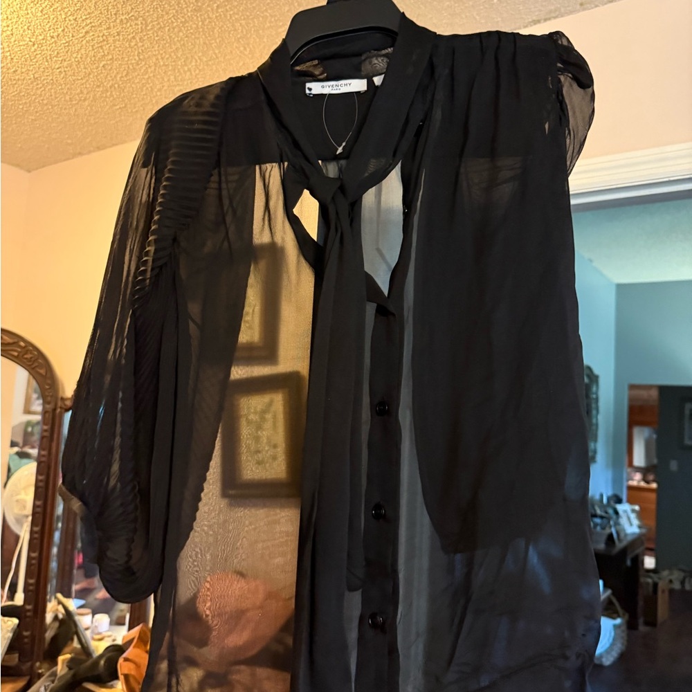 Givenchy Black Sheer Blouse